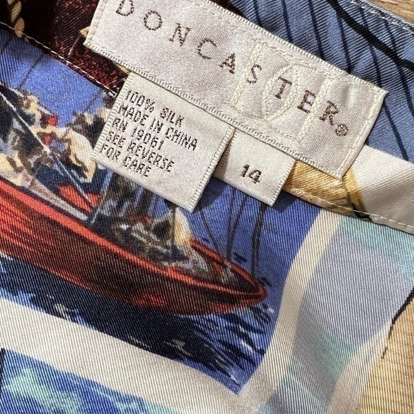 Vintage Silk Nautical Wrap Skirt size 14 Doncaster - Picture 7 of 8